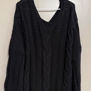 Cozy Black Cable Knit Sweater